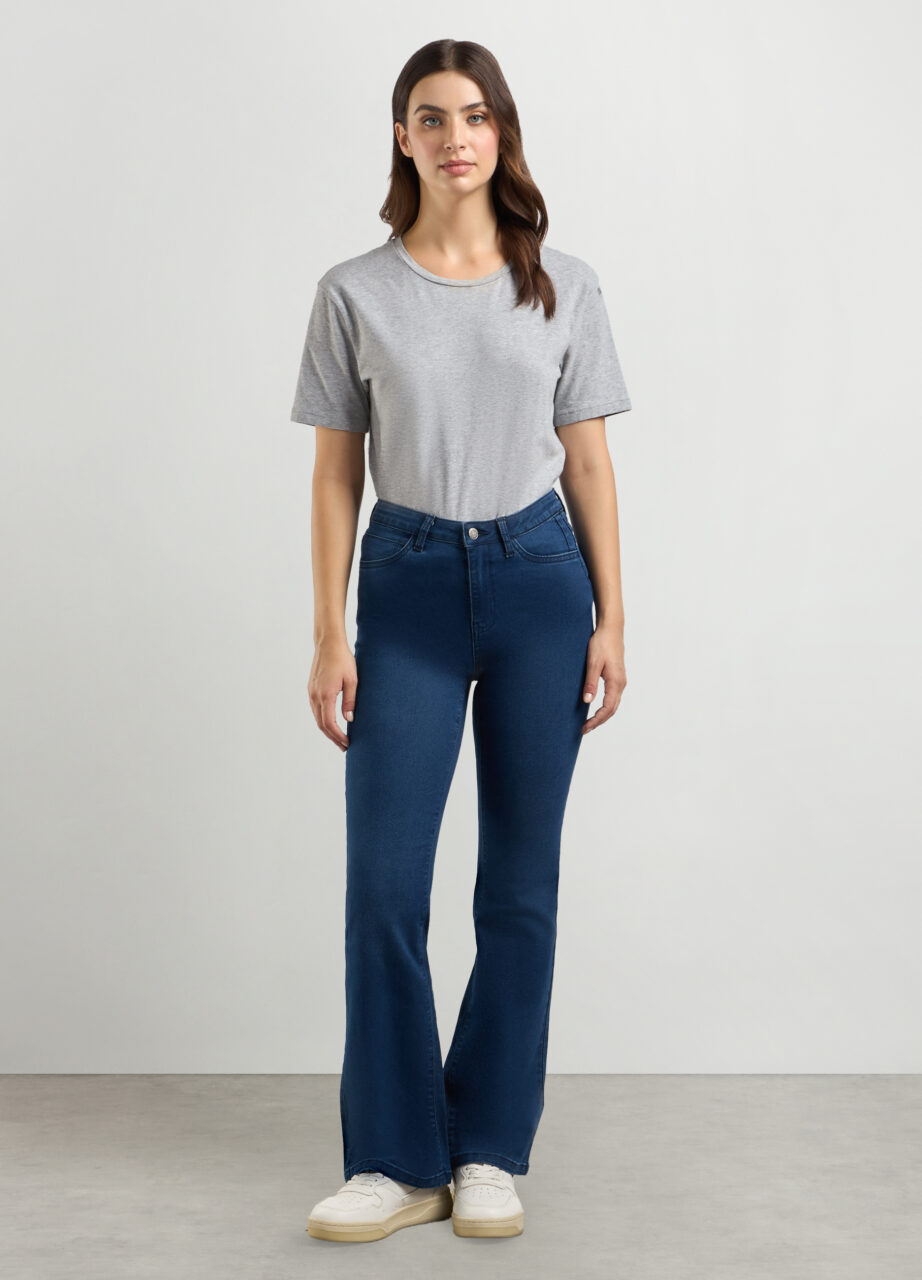 Hlače od mješavine rastezljivog pamuka za žene