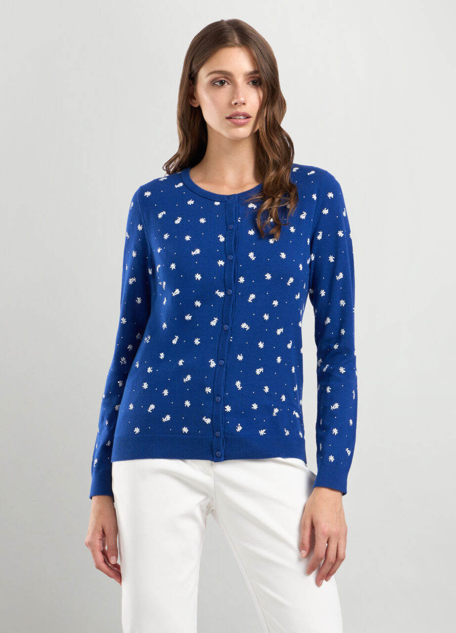 Kardigan od mješavine pamuka s printom