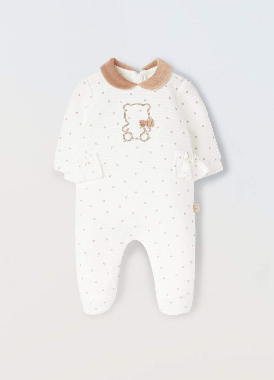 Kombinezon od mješavine pamuka s rouches za novorođenčad