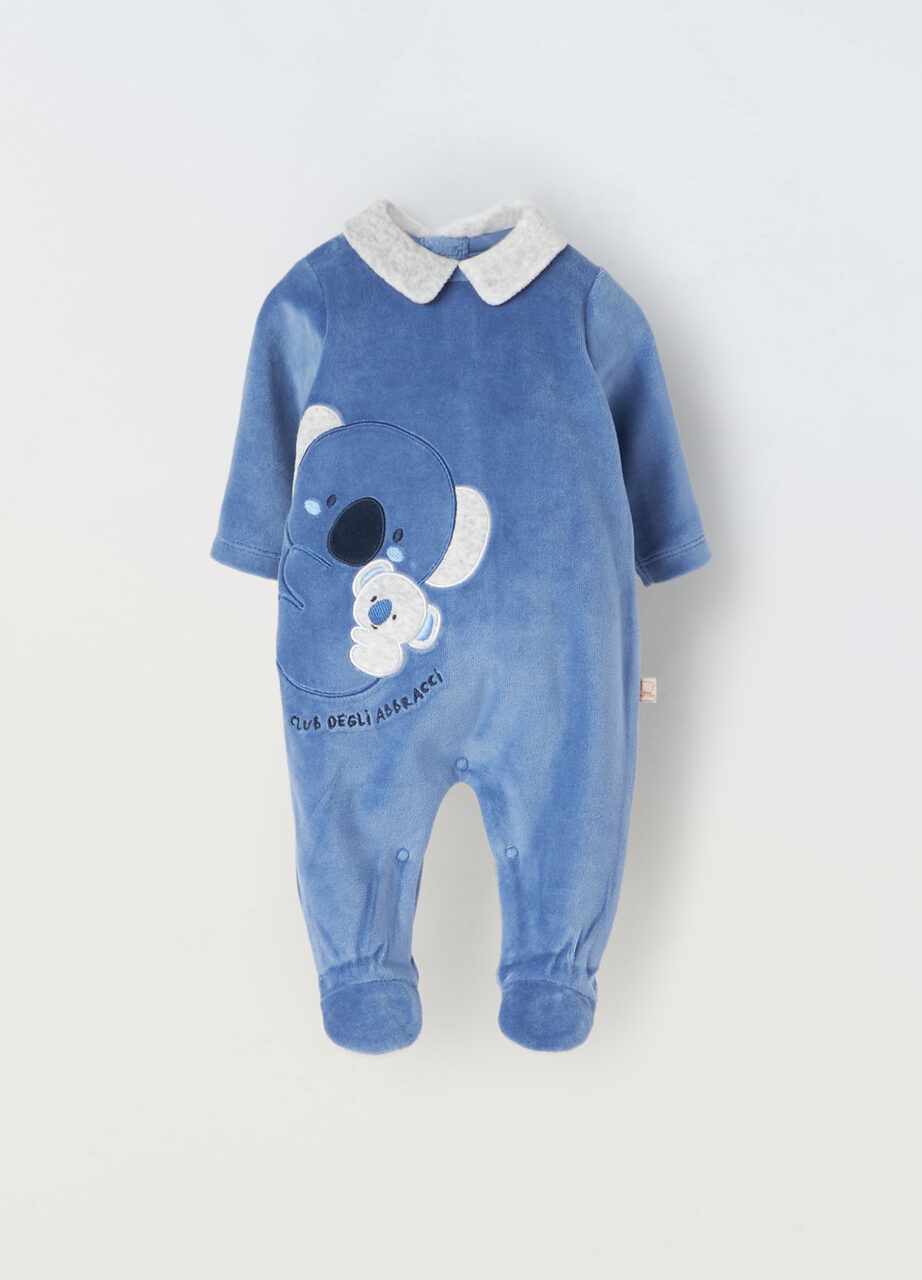 Kombinezon od velura s vezovima za novorođenčad