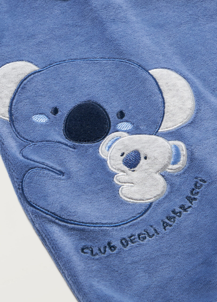 Alternative view of Kombinezon od velura s vezovima za novorođenčad