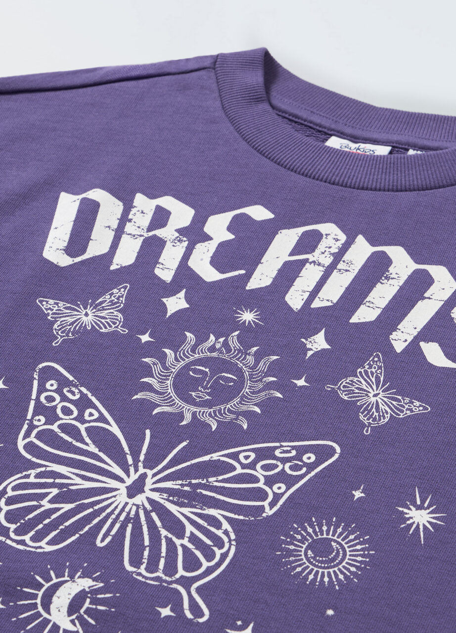 Alternative view of Dječija dukserica od čistog pamuka s okruglim izrezom