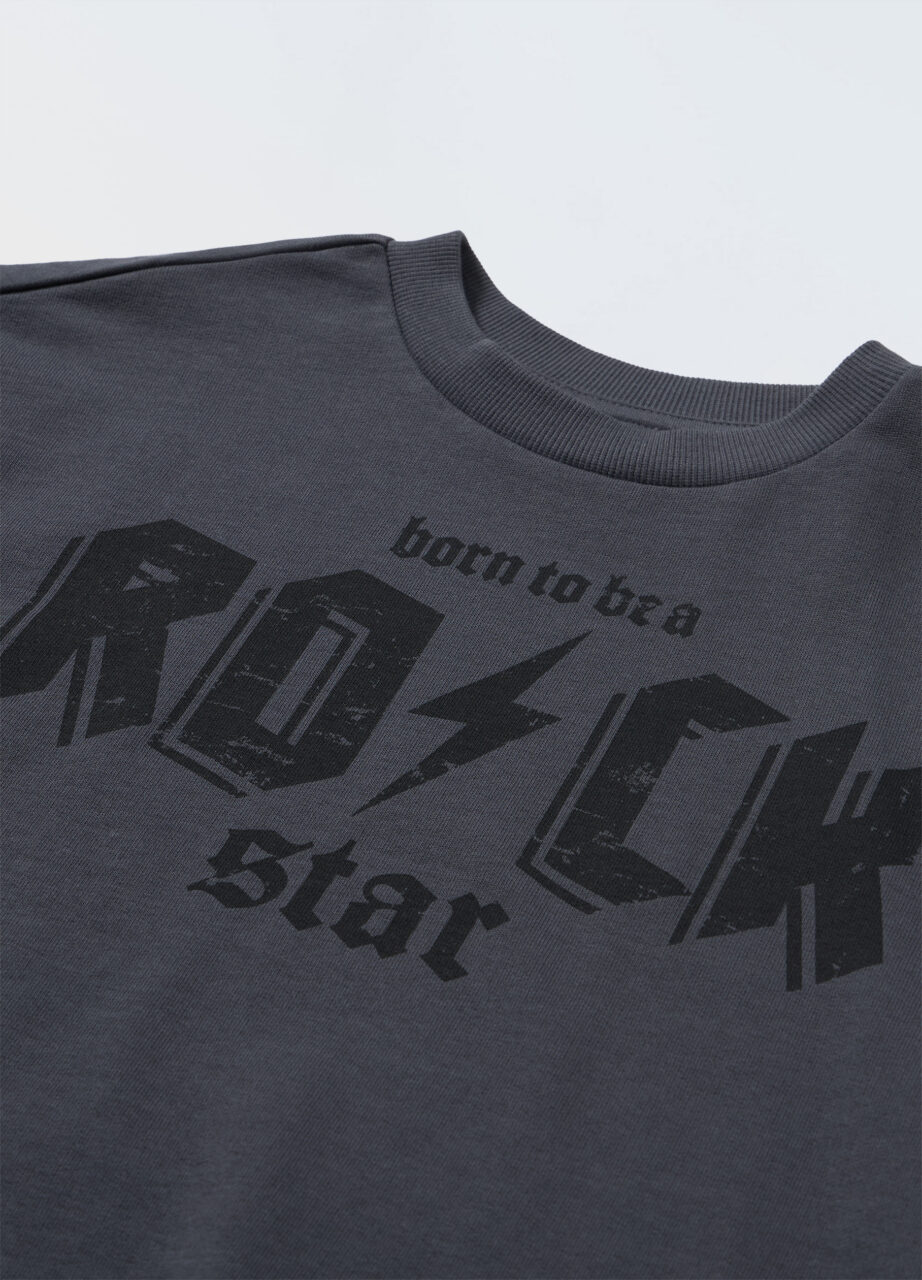 Alternative view of Dječija dukserica od čistog pamuka s okruglim izrezom