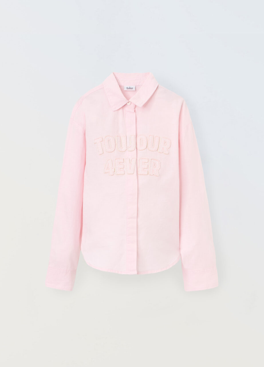 Košulja od čistog pamuka s aplikacijama za djevojčice