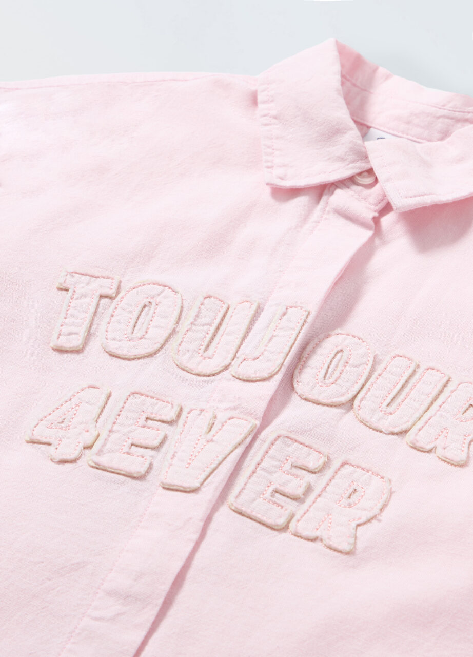 Alternative view of Košulja od čistog pamuka s aplikacijama za djevojčice