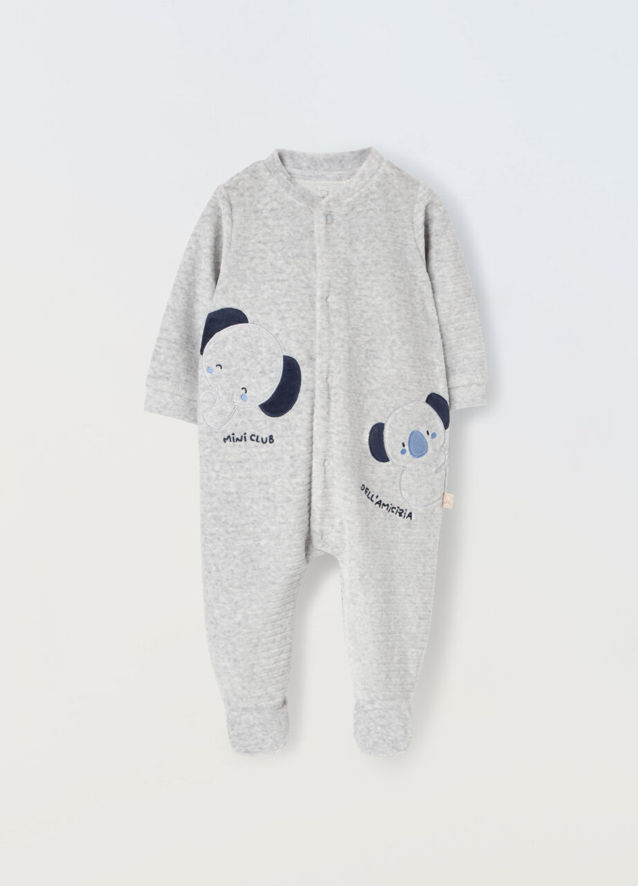 Jednodijelno odijelo od velura u mješavini pamuka za novorođenče