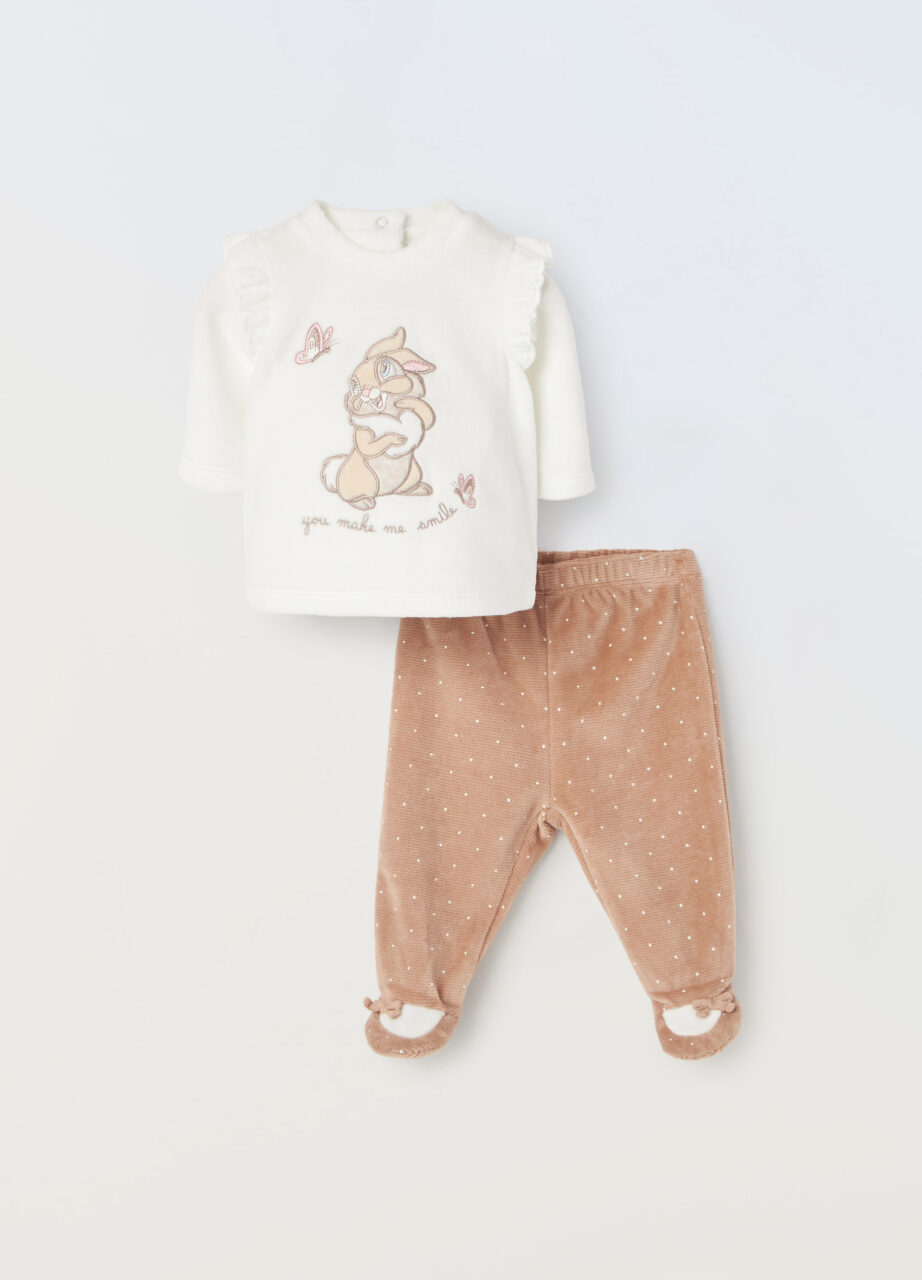 Set od velura s volančićima za novorođenčad Zeko Tumper