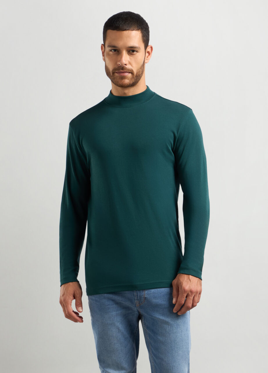 Majica od čistog pamuka s visokim ovratnikom za muškarce