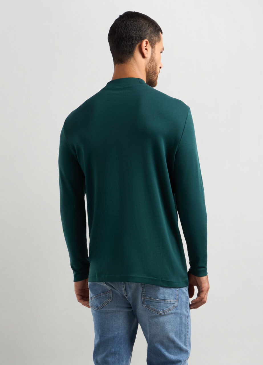 Alternative view of Majica od čistog pamuka s visokim ovratnikom za muškarce