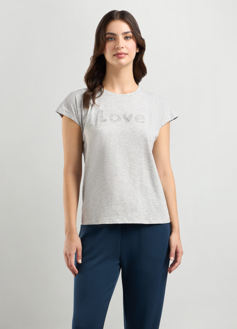 Majica od čistog pamuka s strasom za žene