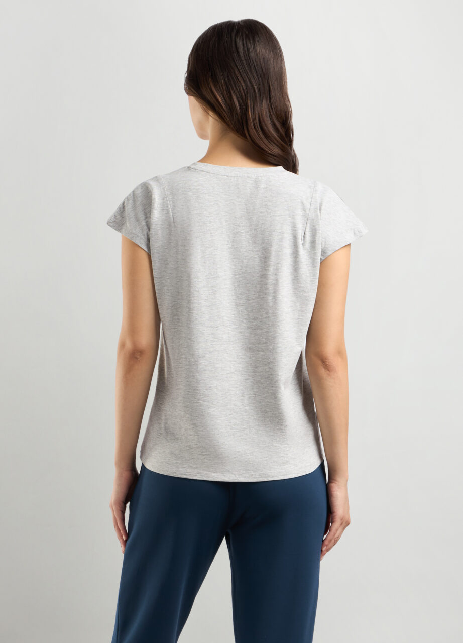 Alternative view of Majica od čistog pamuka s strasom za žene