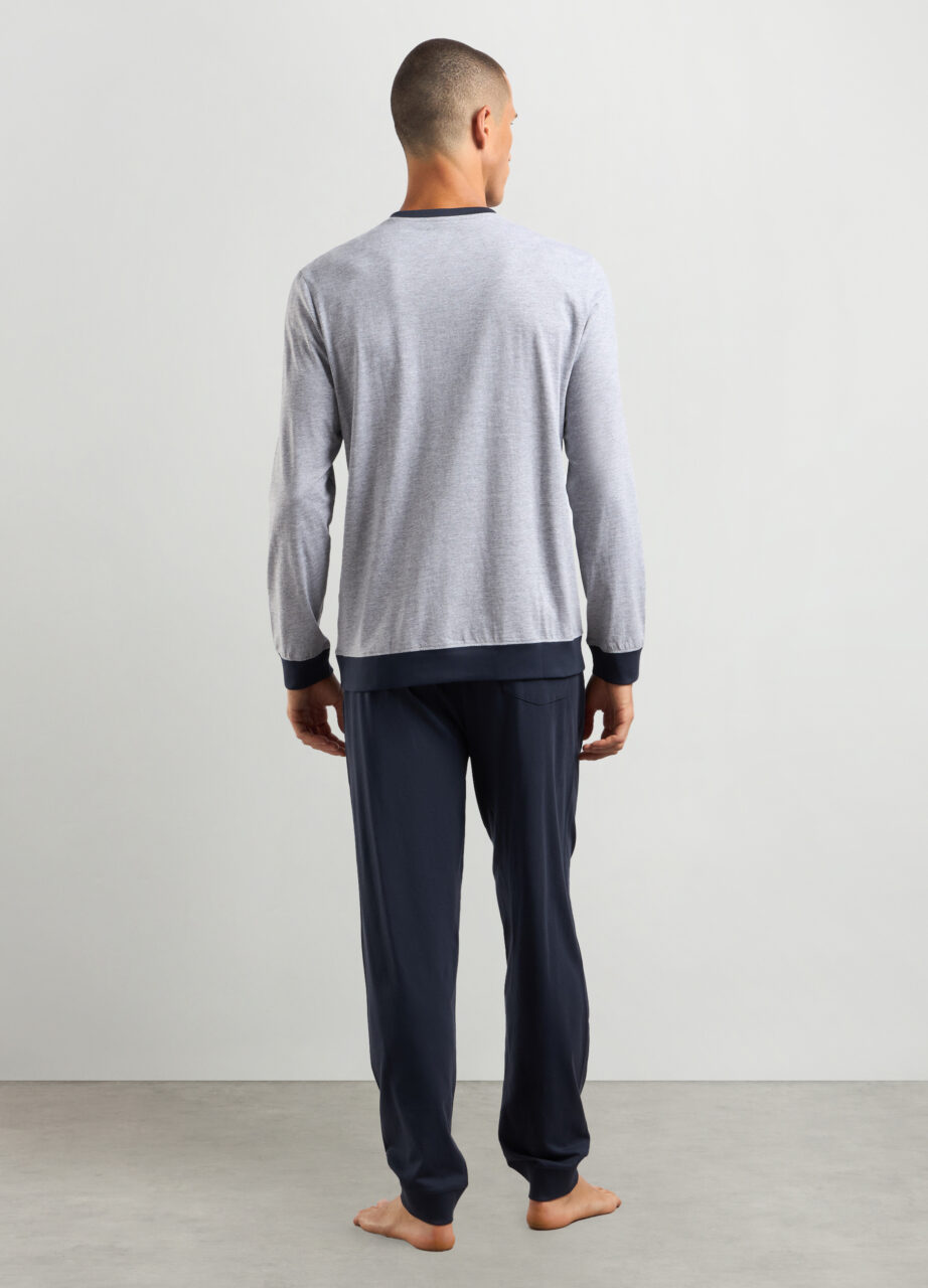 Alternative view of Dugi set pidžame od mješavine pamuka i viskoze za muškarce