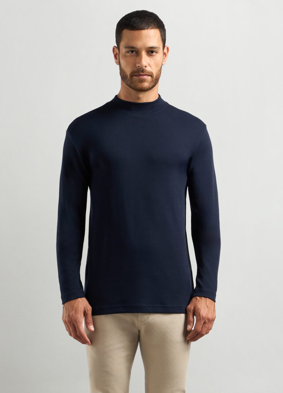 Majica sa visokim ovratnikom od čistog pamuka za muškarce