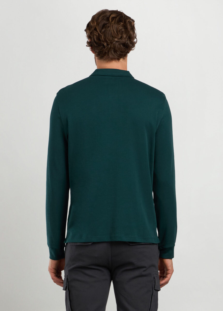 Alternative view of Muški polo sa dugim rukavima od čistog pamuka u interlock tkanju