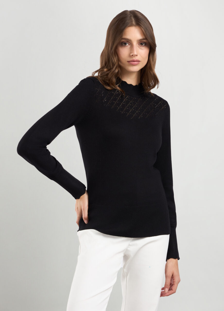 Džemper od mješavine viskoze s prozirnom obradom