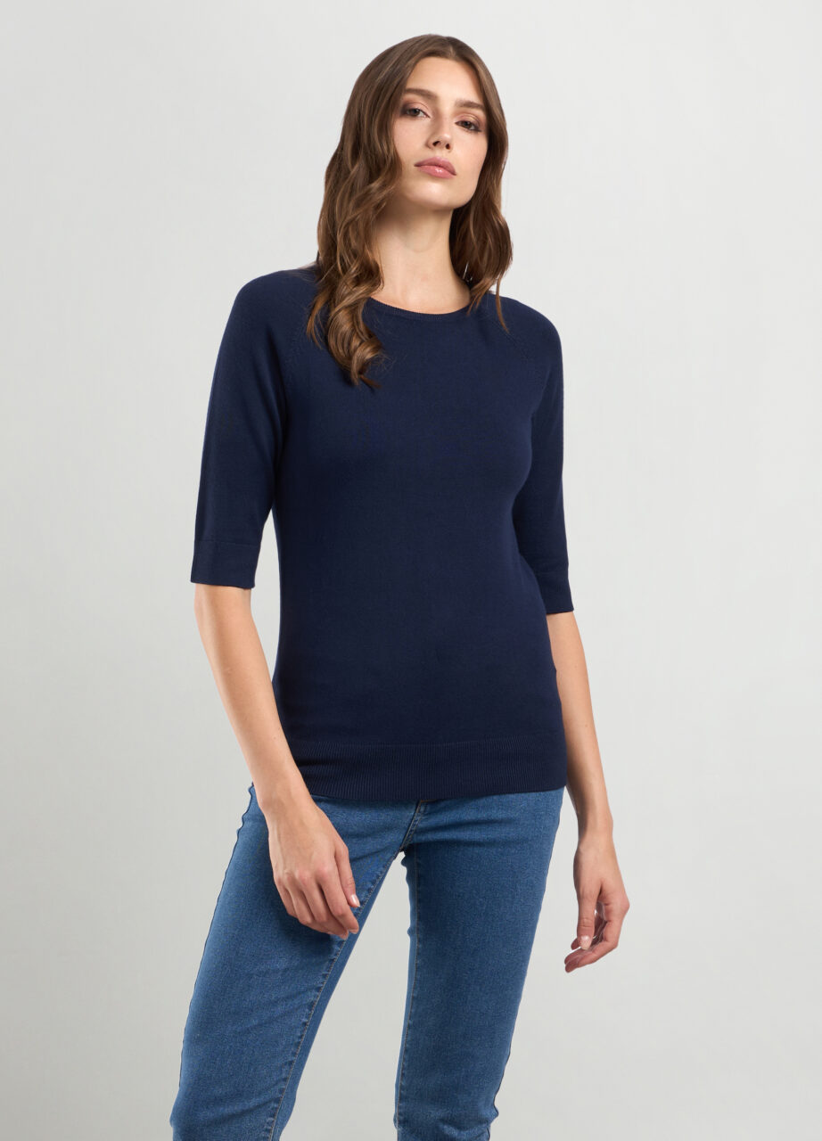 Džemper s kratkim rukavima od mješavine viskoze