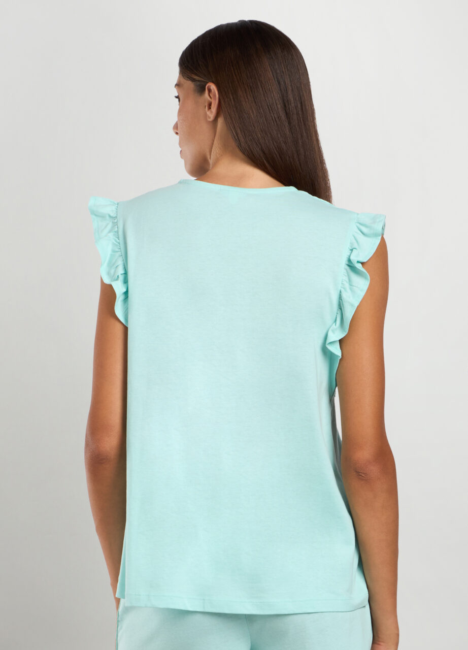 Alternative view of Pidžama gornji dio od čistog pamuka za žene