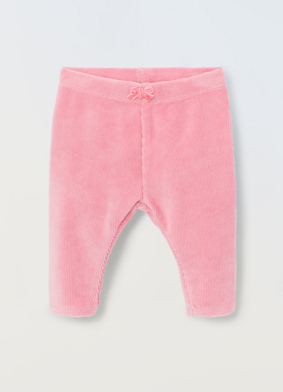 Helanke u veloursu sa rebrima za novorođenče