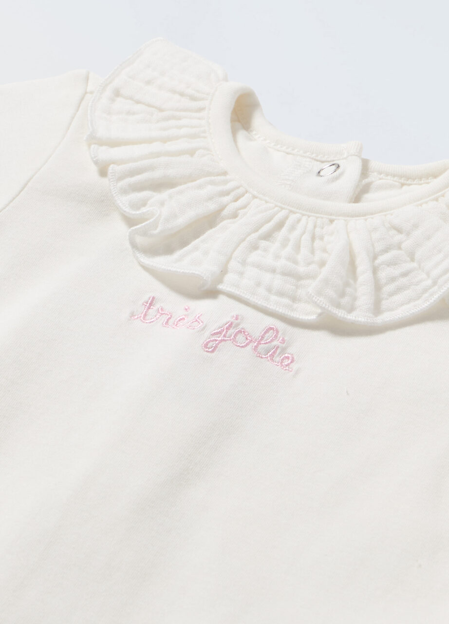 Alternative view of Bodi od rastezljivog pamuka s volančićima za novorođenčad