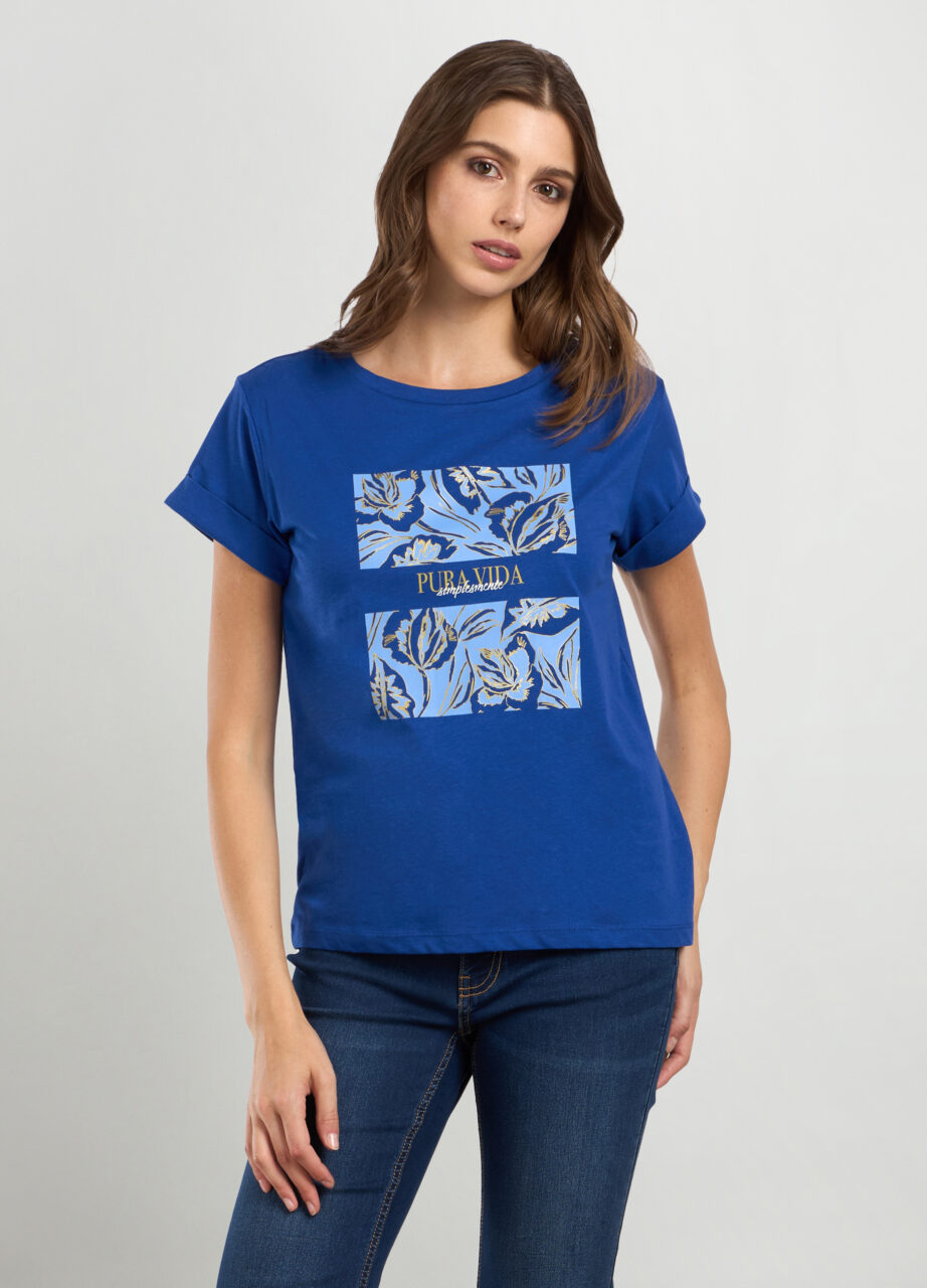 Majica u jersey od čistog pamuka za žene