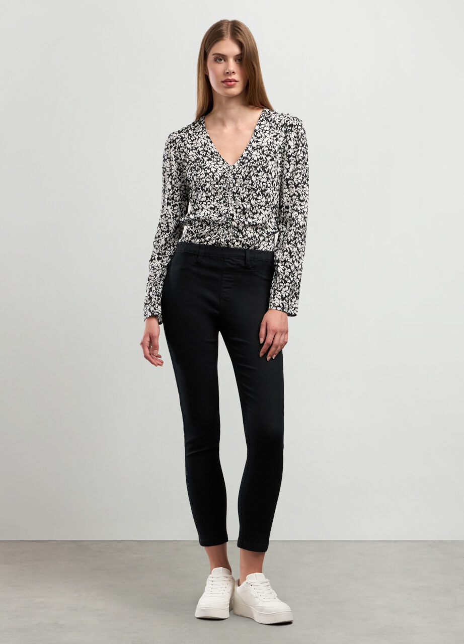 Hlače od mješavine elastičnog pamuka za žene