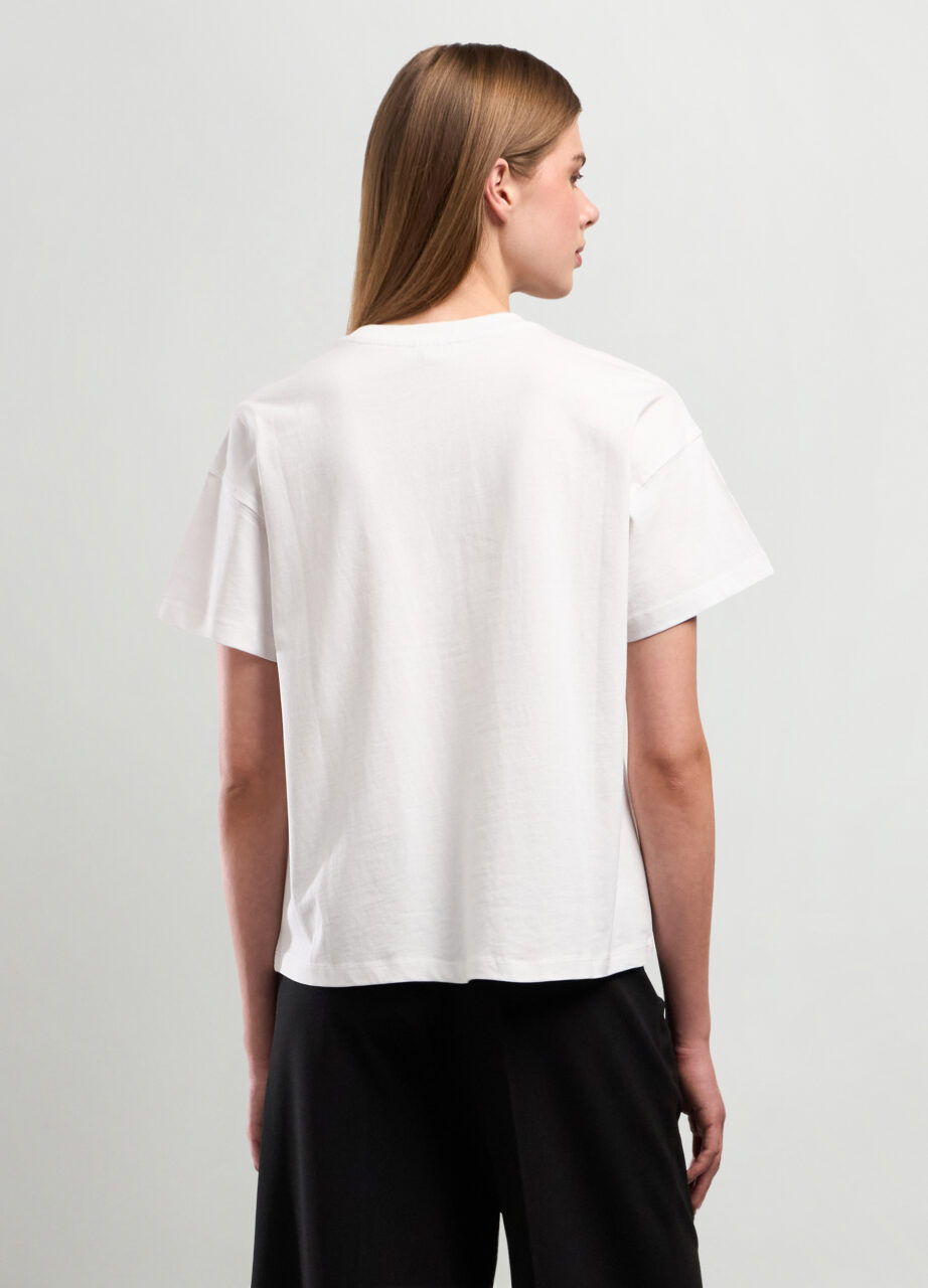 Alternative view of Majica od čistog pamuka s izvezenim detaljima