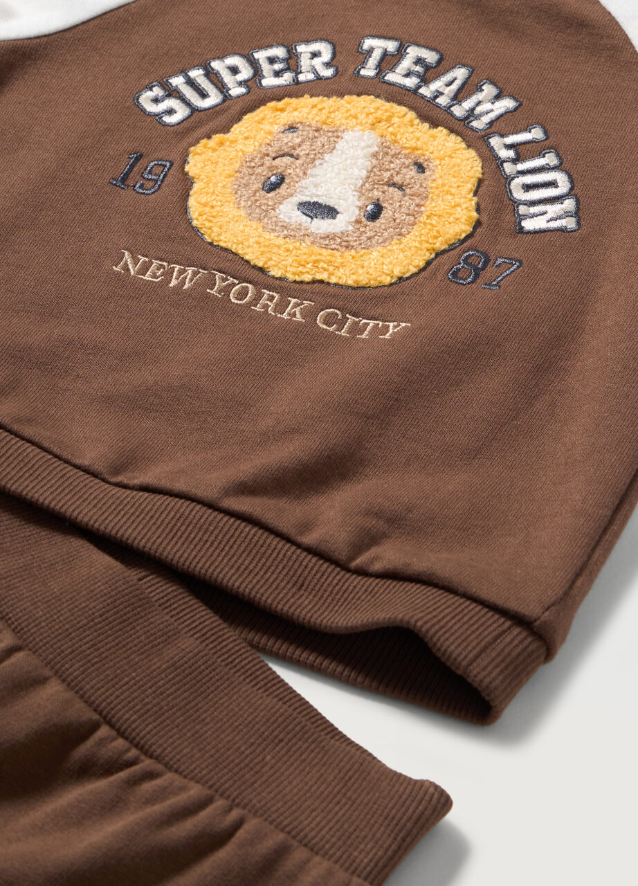 Alternative view of Trenerka od čistog pamučnog flisa za novorođenče