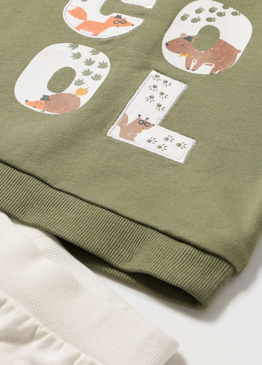 Alternative view of Trenerka od čistog pamučnog flisa za novorođenče