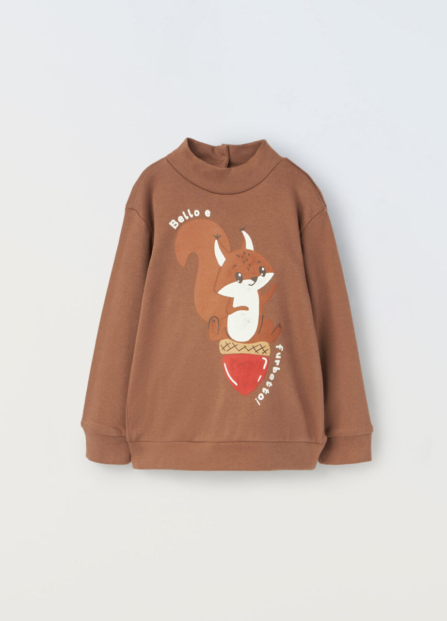 Majica s visokim ovratnikom i dugim rukavima za novorođenčad