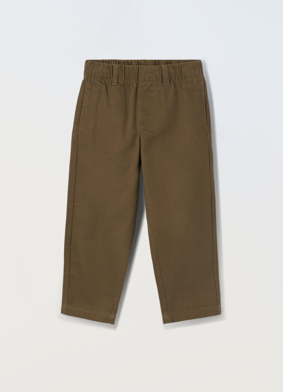 Hlače u čistom pamuku s elastičnim strukom za dječake