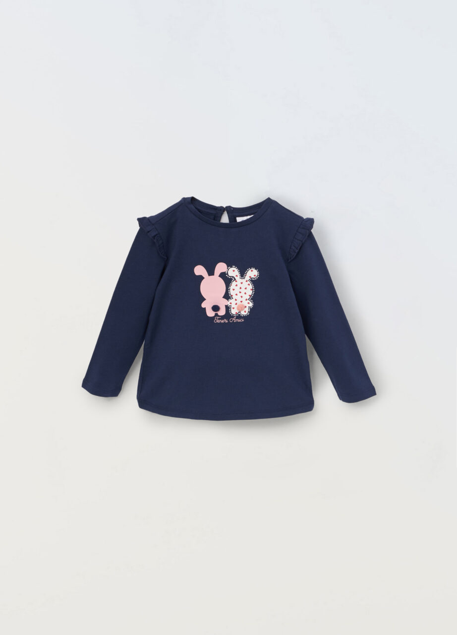 Majica s dugim rukavima od rastezljivog pamuka za novorođenčad