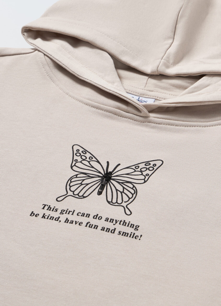 Alternative view of Majica s kapuljačom od čistog pamuka za djevojku