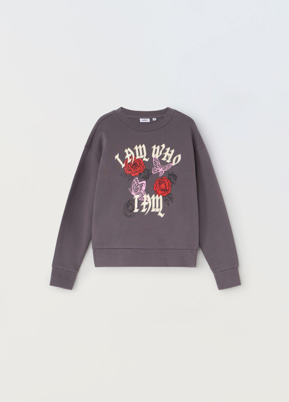 Majica dugih rukava od čistog pamuka za djevojčice