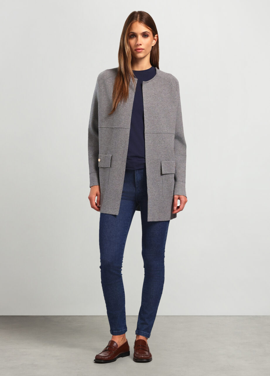 Kaput od trikotnog materijala s mješavinom viskoze za žene