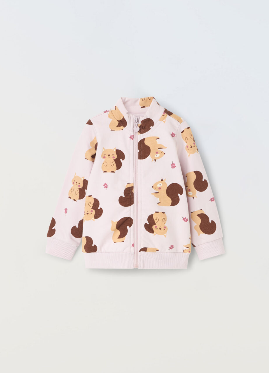 Pulover s punim zipom od čistog pamuka za novorođenčad