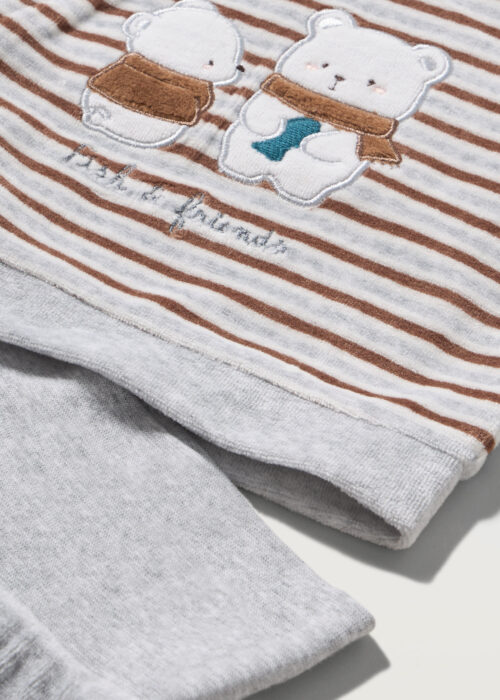 Alternative view of Komplet od velura od mješavine pamuka za novorođenče