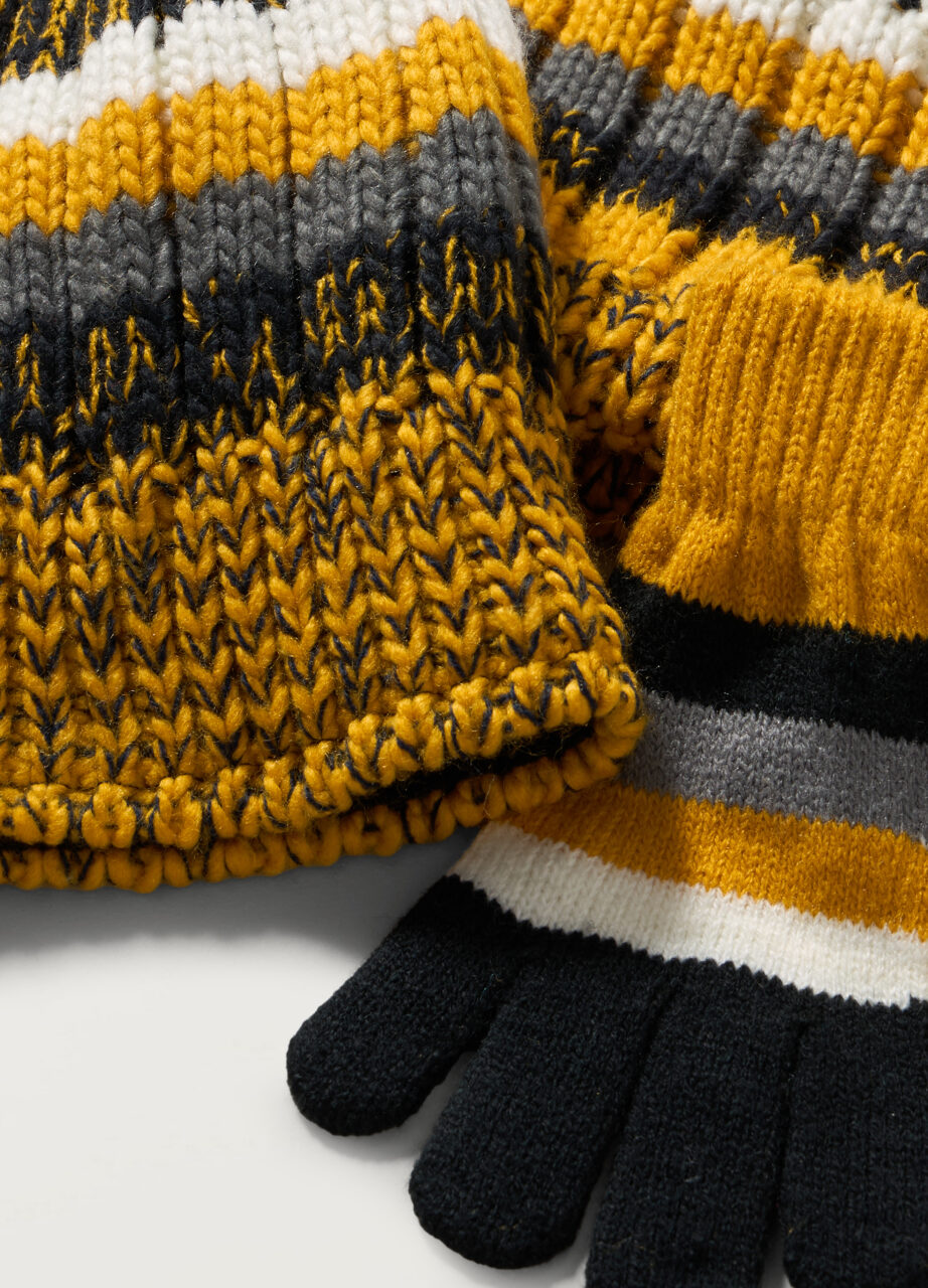 Alternative view of Set tricot kapa + šal + rukavice