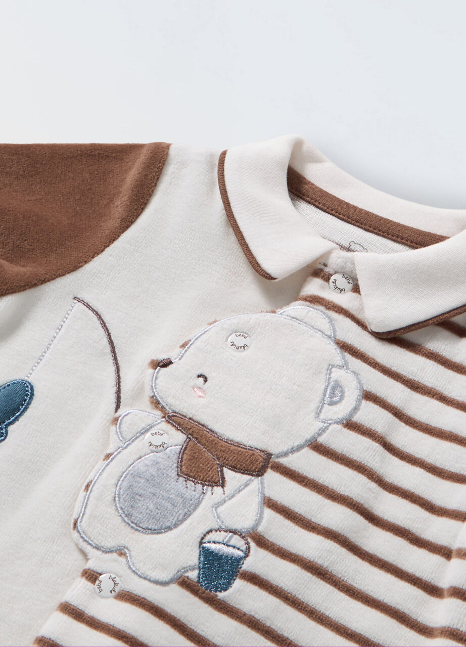 Alternative view of Duge hlače od velura od pamuka za novorođenče