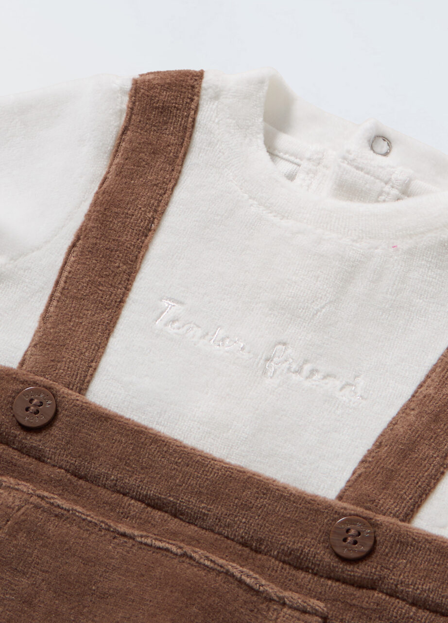 Alternative view of Lažna salopette od mješavine velura za novorođenče