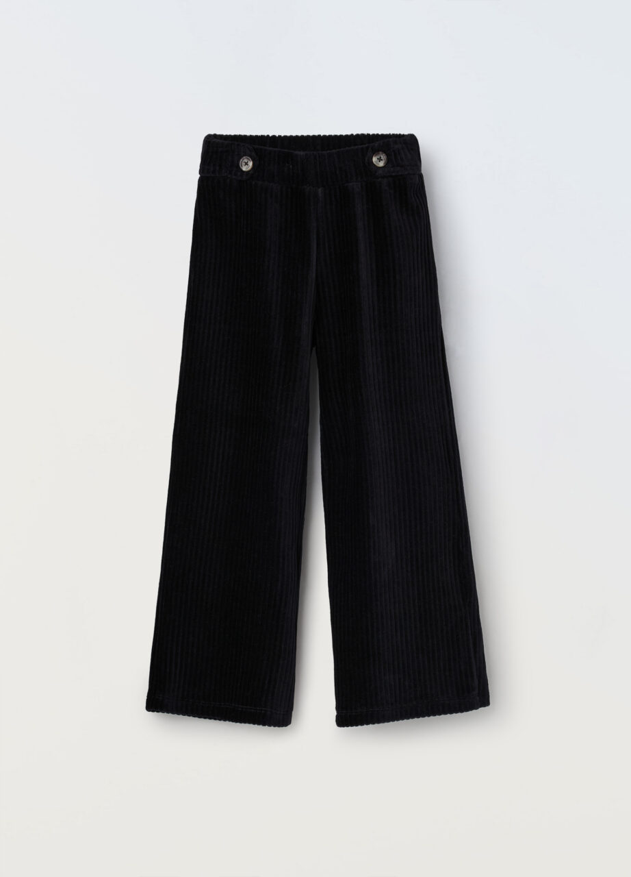 Hlače širokog kroja od velura za djevojčice
