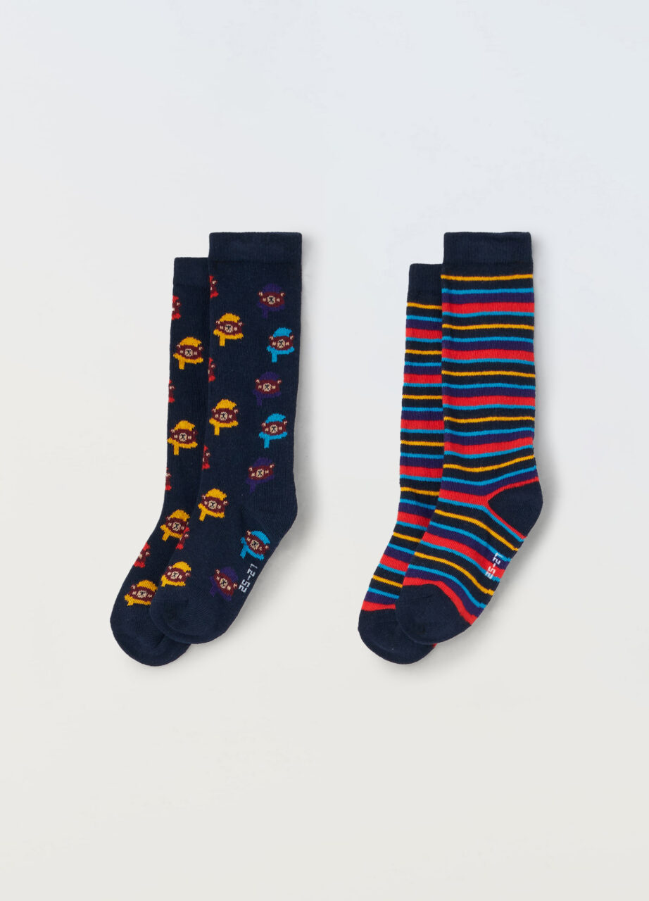 Pakovanje 2 duge čarape od mješavine pamuka za dječake