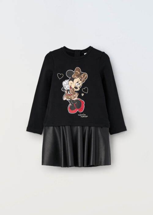 Haljina sa umetkom od ekološke kože Minnie Mouse