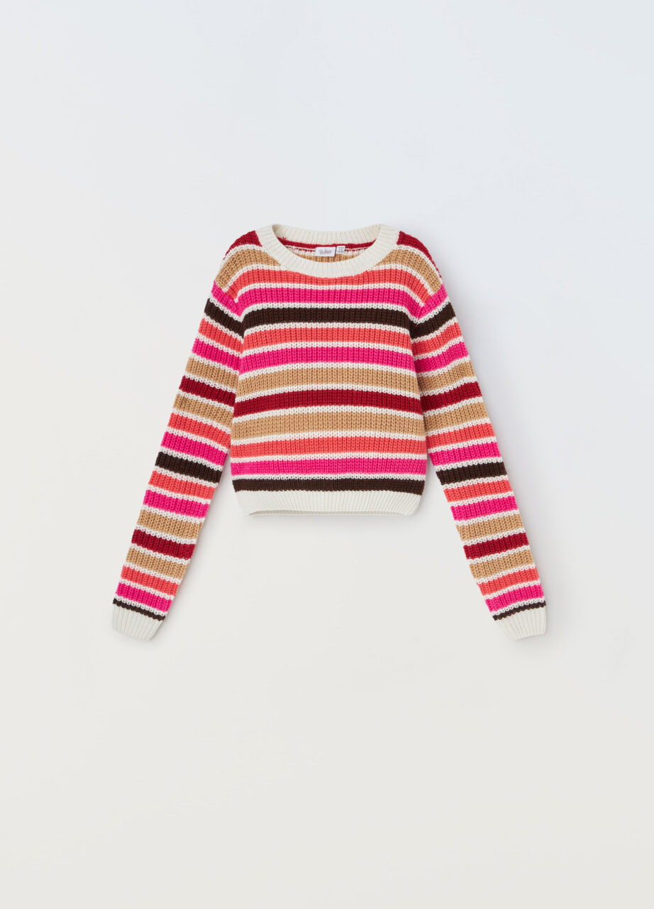 Džemper u prugicama više boja za djevojčice
