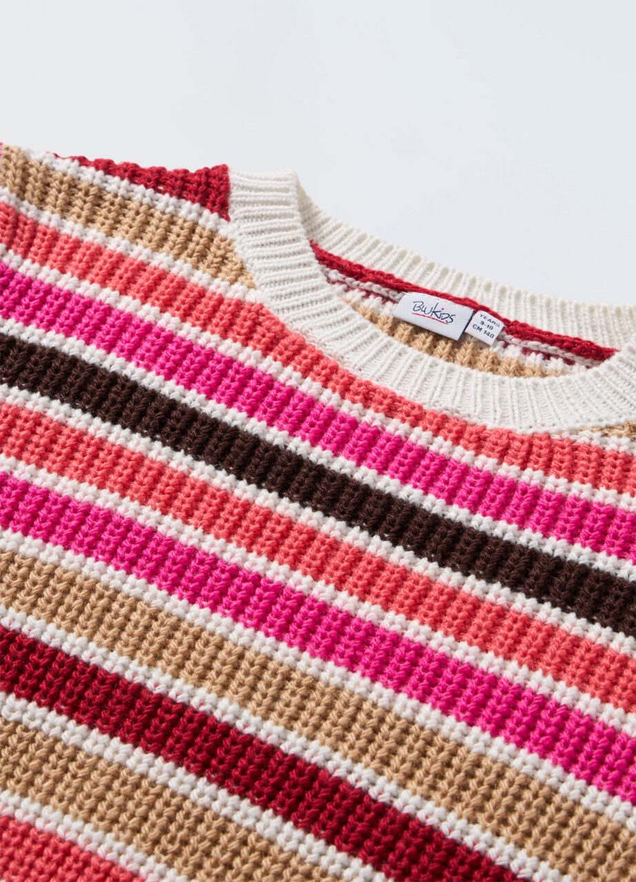Alternative view of Džemper u prugicama više boja za djevojčice