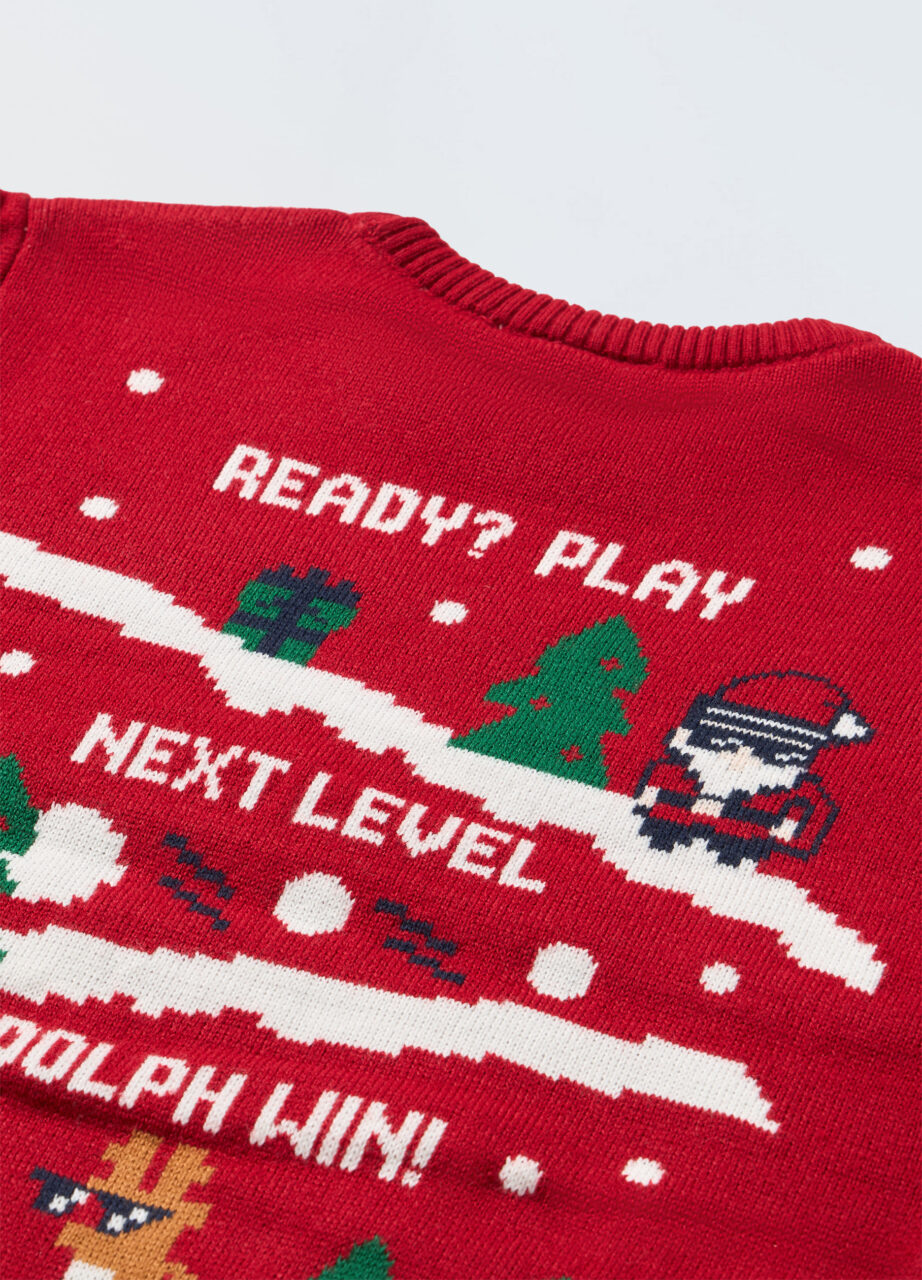 Alternative view of Džemper sa širokim ovratnikom u prazničnom stilu za dječake