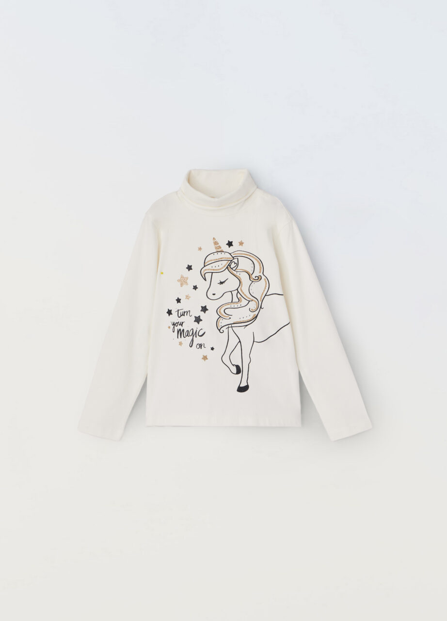 Rolka od rastezljivog pamuka sa gliter štampom za djevojčice