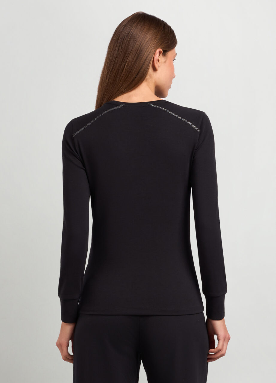 Alternative view of Ženska rastezljiva pamučna majica dugih rukava