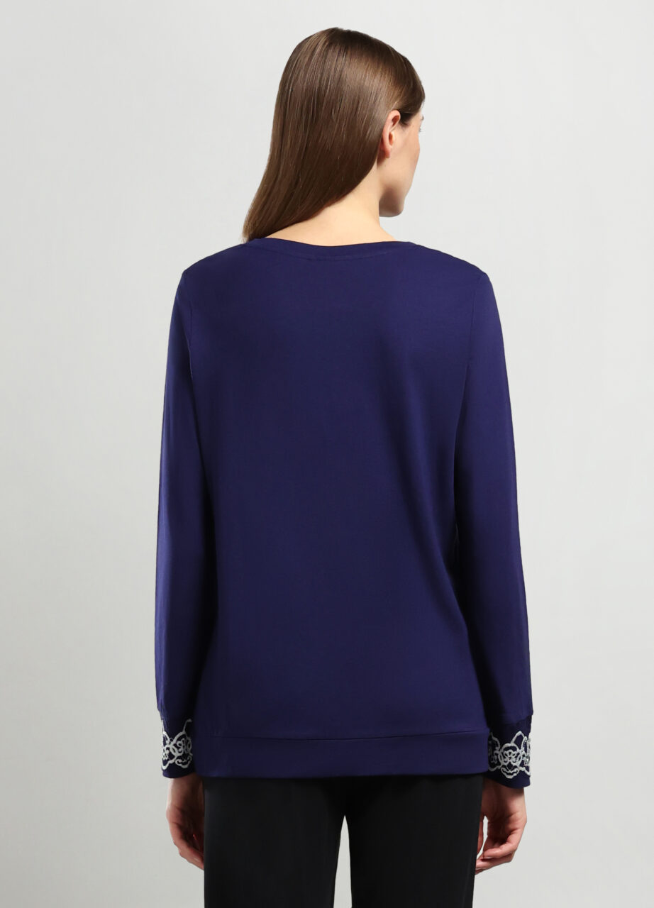 Alternative view of Gornji dio pidžame od jerseya od mješavine pamuka za žene