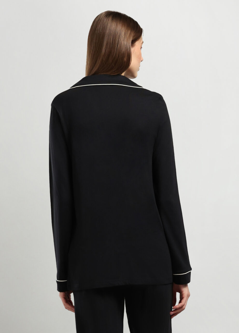 Top za pidžamu sa rever ovratnikom za žene