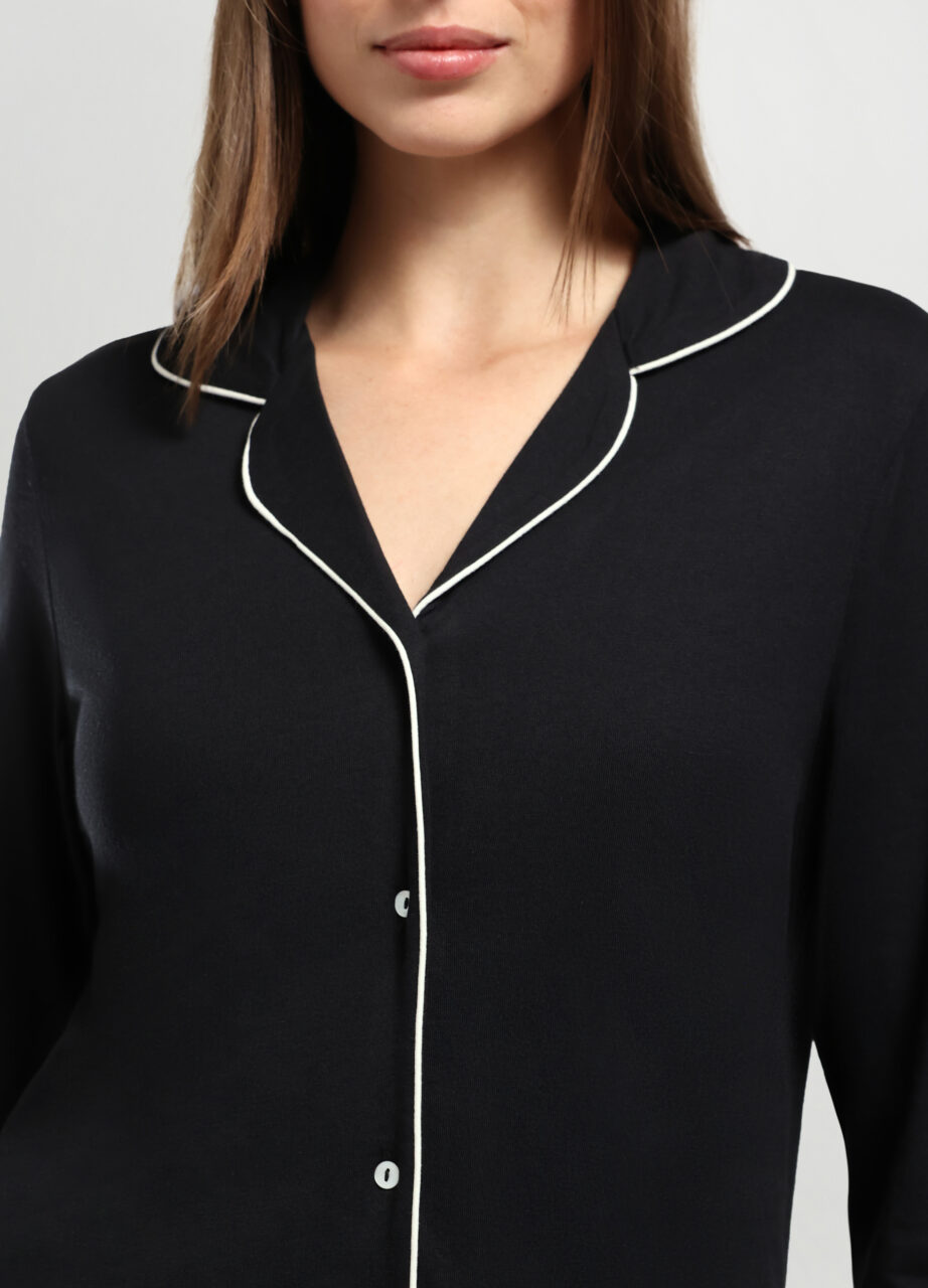 Alternative view of Top za pidžamu sa rever ovratnikom za žene